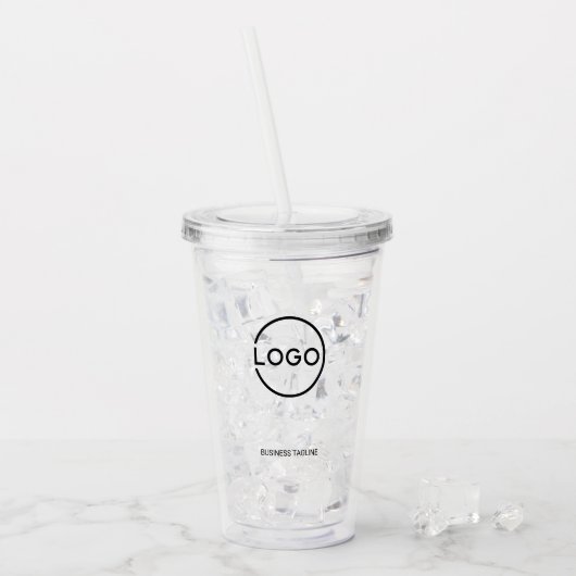 Custom Business Logo with Custom Text Acryl Drinkbeker (Voorkant ijs)