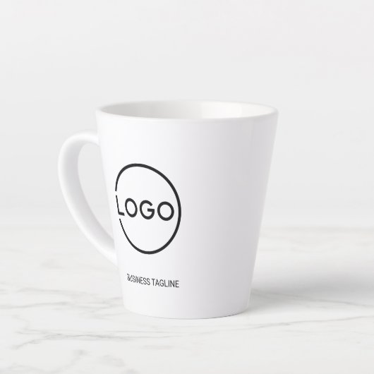 Custom Business Logo with Custom Text Coffee Mug Latte Mok (Linkerhoek)