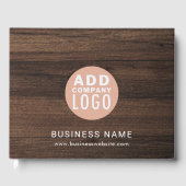 Custom Business Logo Wood Look Custom Company Gastenboek (Voorkant)