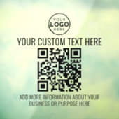Custom Business Logo Zwart Wit QR Code Raamsticker (Vel 3)