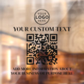 Custom Business Logo Zwart Wit Tekst QR Code Raamsticker (Vel 2)
