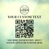 Custom Business Logo Zwart Wit Tekst QR Code Raamsticker (Vel 3)
