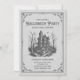 Custom Business Minimalist Halloween Kantoor Party Kaart