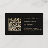 Custom Business Monogram Zwart Goud Loyaliteit Visitekaartje (Achterkant)