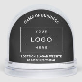 Custom Business Name and Logo Black Branded Sneeuwbol (Voorkant)