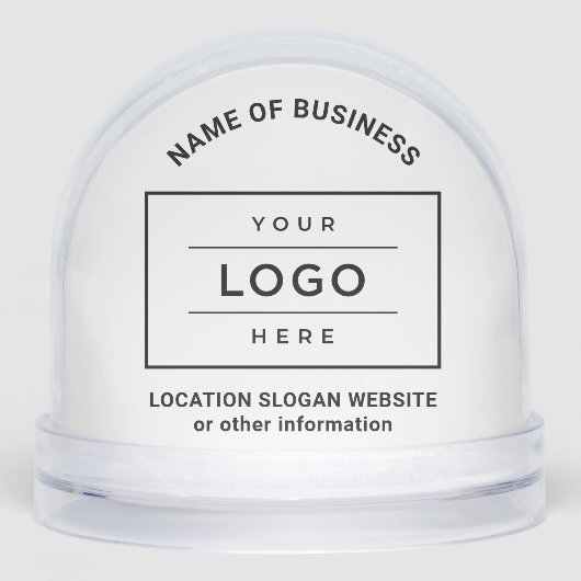 Custom Business Name and Logo White Branded Sneeuwbol (Voorkant)