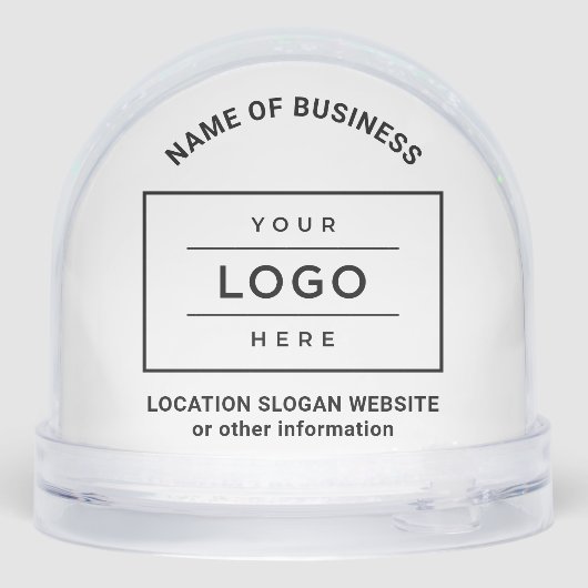 Custom Business Name and Logo White Branded Sneeuwbol (Achterkant)