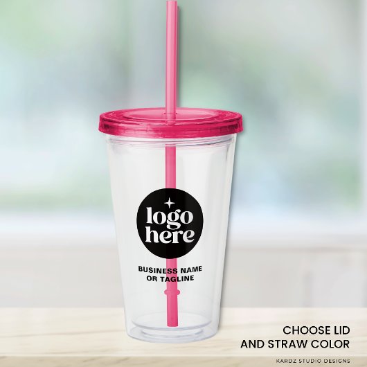 Custom Business Name Logo Acrylic Tumbler Acryl Drinkbeker