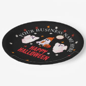 Custom Business Name, Text & Ghost Halloween Papieren Bordje (Gekanteld)