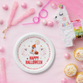 Custom Business Name, Text & Ghost Halloween Papieren Bordje (Feest)