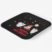 Custom Business Name, Text & Ghost Halloween Papieren Bordje (Gebogen)