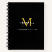 Custom Business Notitieboek met Monogram Zwart Gou (Voorkant)