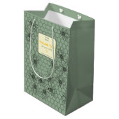 Custom Business Paper Gift Bag met Honingbijen Medium Cadeauzakje (Achterkant Gekanteld)