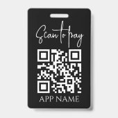 Custom Business Personalized Payment QR codes Badge (Achterkant)