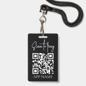 Custom Business Personalized Payment QR codes Badge (Achterkant met lanyard)