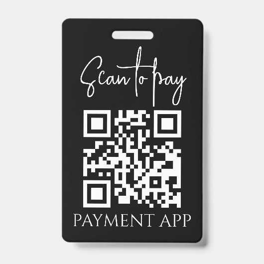 Custom Business Personalized Payment QR codes Badge (Voorzijde)