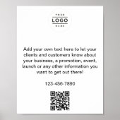 Custom Business Promo Poster met QR-code en Logo (Voorkant)