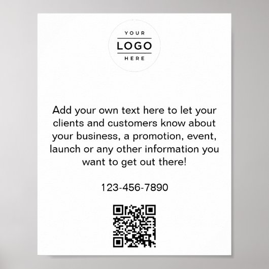 Custom Business Promo Poster met QR-code en Logo (Voorkant)