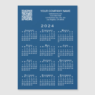 Custom Business QR Code 2024 Kalender Blauwe Magne