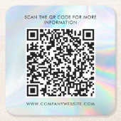 Custom Business QR Code Holographic Marketing Kartonnen Onderzetters (Voorkant)