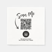 Custom Business QR Code Scan Me Cocktail Servet (Voorkant)