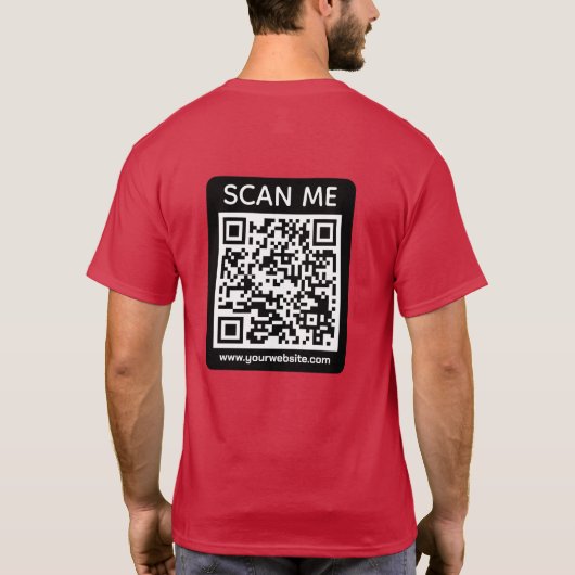 Custom Business QR Code Scan Me  T-shirt (Achterkant)