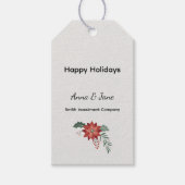 Custom Business Red Holiday Flower Bough Holiday  Cadeaulabel (Voorkant)