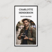 Custom Business Review QR Code Logo Visitekaartje (Voorkant)