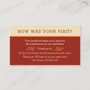 Custom Business Review US Visitekaartje