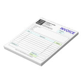 Custom Business Sales Invoice Forms, Company Logo Notitieblok (Linkerzijde)
