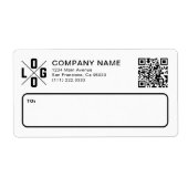Custom Business Shipping Logo & QR Code Etiket (Voorkant)