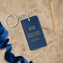 Custom Business Sleutelhanger met Gold Monogram Lo