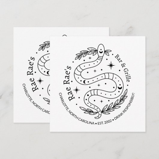 Custom Business Snake Logo Flat Kaart (Voorkant / Achterkant)