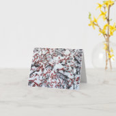 Custom Business Snow Branches Berries Holiday Kaart (Gele Bloem)