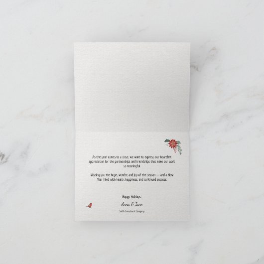 Custom Business Snow Branches Berries Holiday Kaart (Binnen)