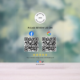 Custom Business Social Review Acrylic Sign with QR Acryl Bord