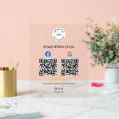 Custom Business Social Review Acrylic Sign with QR Acryl Bord (Huwelijk)