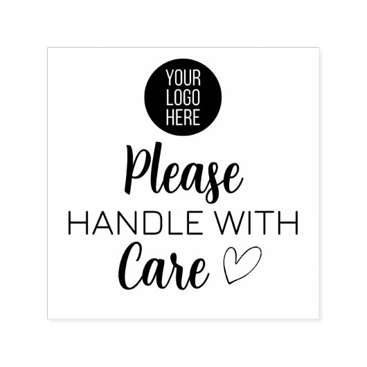 Custom Business Stamp – Please Handle With Care Zelfinktende Stempel (Design)