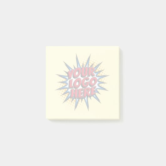 Custom Business Stationery Watermerk Logo Geel Post-it® Notes (Voorkant)