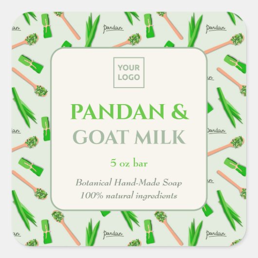 Custom Business Sticker for Pandan Handmade Soap (Voorkant)