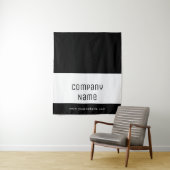 Custom Business Table Runner Banner Black White Wandkleed (In situ)