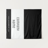 Custom Business Table Runner Banner Black White Wandkleed (Voorkant (horizontaal))