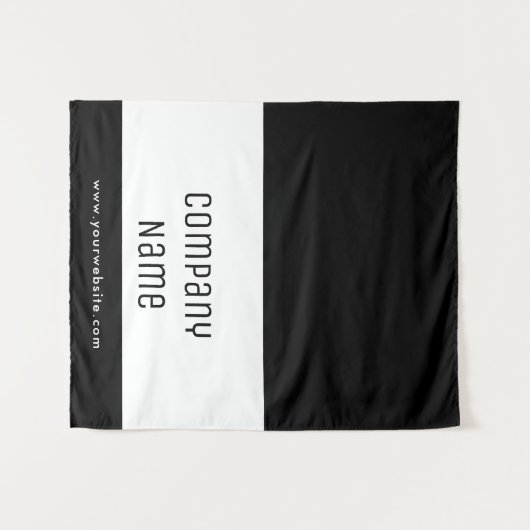 Custom Business Table Runner Banner Black White Wandkleed (Voorkant (horizontaal))