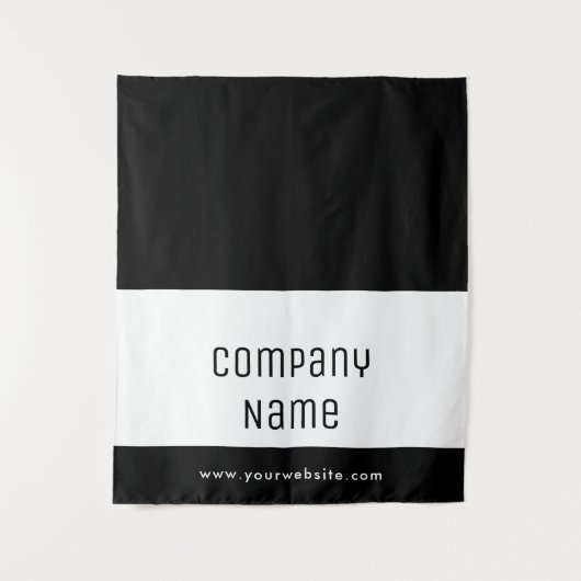 Custom Business Table Runner Banner Black White Wandkleed (Voorkant)