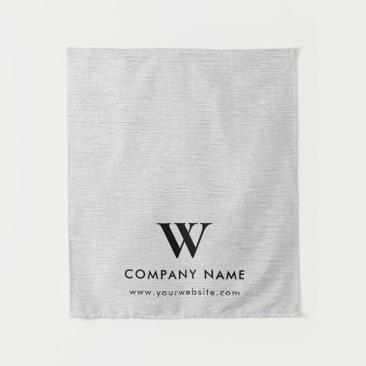 Custom Business Table Runner Banner Gray Linen Wandkleed (Voorkant)