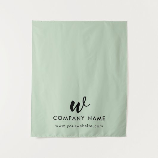 Custom Business Table Runner Banner Script Groen Wandkleed (Voorkant)