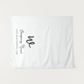 Custom Business Table Runner Banner White Script Wandkleed (Voorkant (horizontaal))
