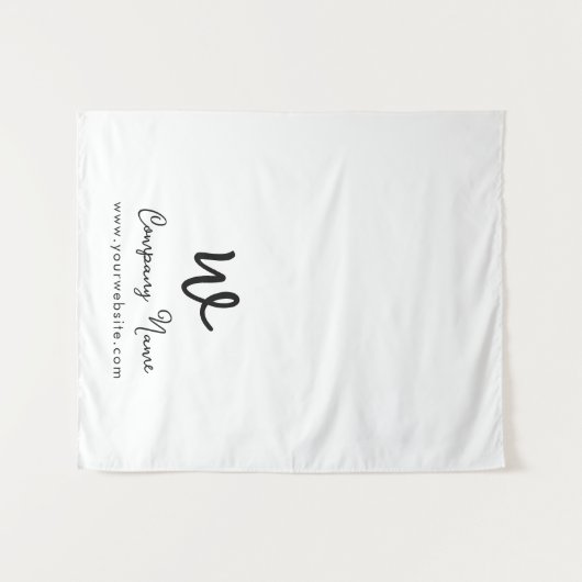 Custom Business Table Runner Banner White Script Wandkleed (Voorkant (horizontaal))