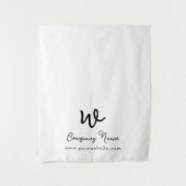 Custom Business Table Runner Banner White Script Wandkleed (Voorkant)