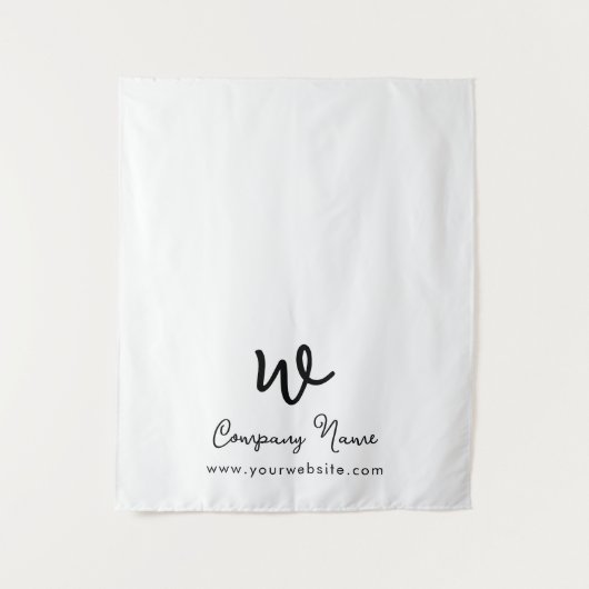 Custom Business Table Runner Banner White Script Wandkleed (Voorkant)